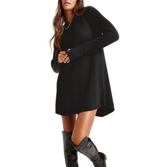 SPLENDID x Cella Jane Sweater Dress Geneva Long Sleeve BLOGGERS FAVORITE M Black - Picture 1 of 16